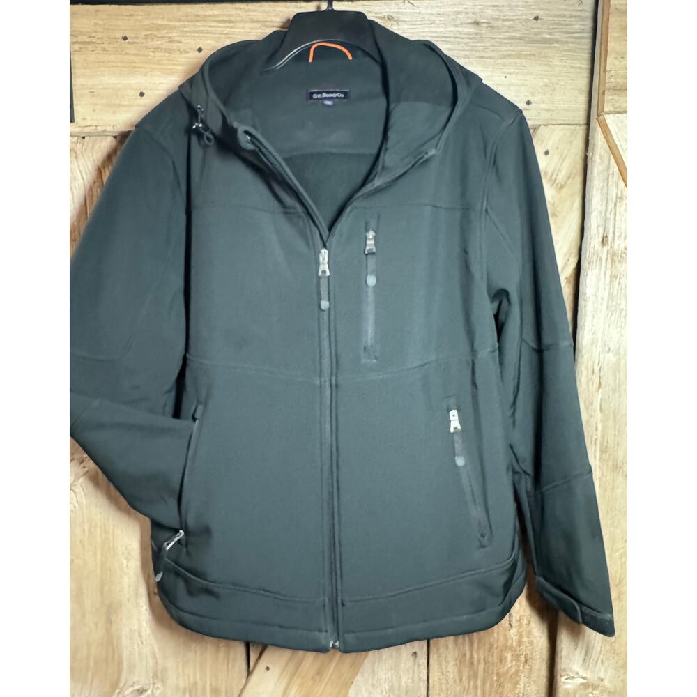 GH Bass & Co Hooded Soft Shell Black Men's XXL Sharp Dress Coat Jacket